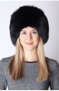 Black fox fur hat